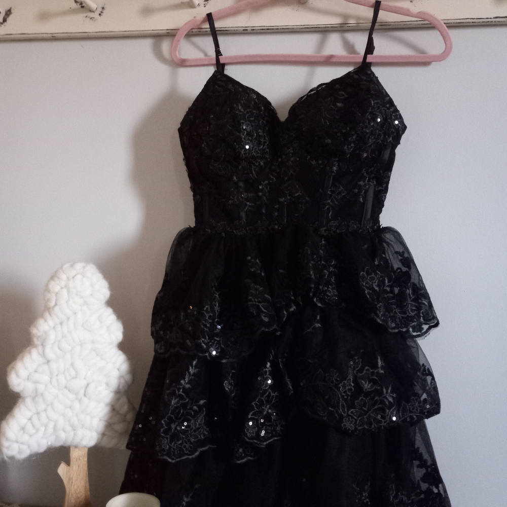 Black Sequin From AMAZON Layered Dress